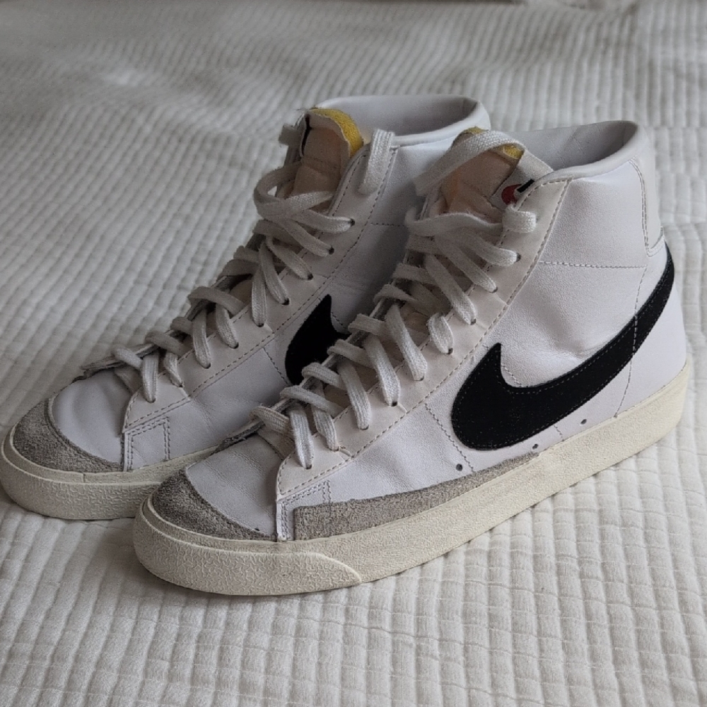 Nike White and Black High-Top Sneakers